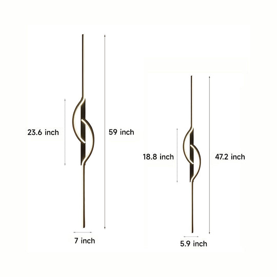 Strip Creative Stepless Dimming 3 Step Dimming Black Modern Wall Lamp