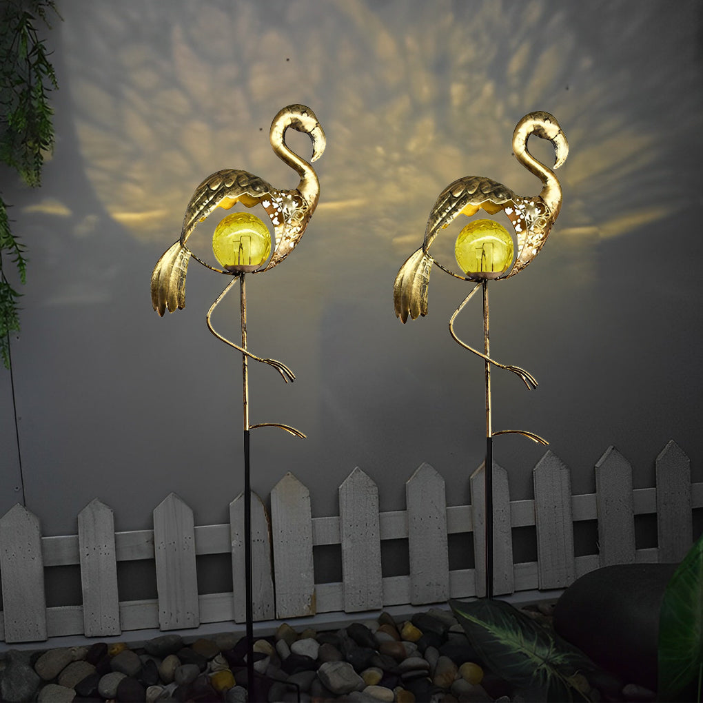 Mystical Moon &amp; Sun Flame Iron Hollow Projector Solar Garden Light