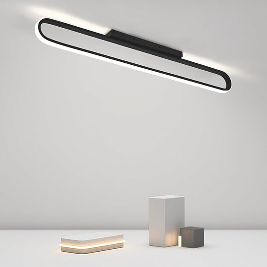 24" Rectangle LED Black Flush Mount Ceiling &amp; Wall Light