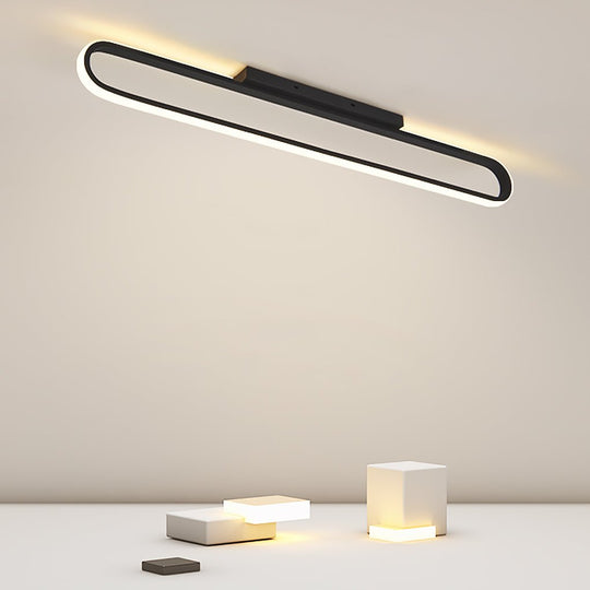 24" Rectangle LED Black Flush Mount Ceiling &amp; Wall Light