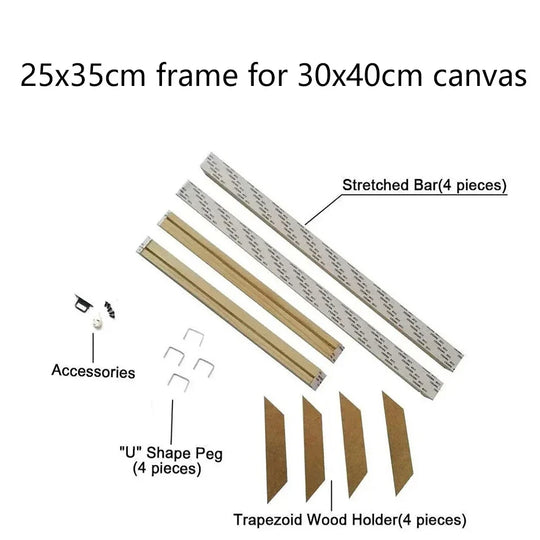 Solid Wood Canvas Stretcher Frame Gallery Mount Multiple Sizes