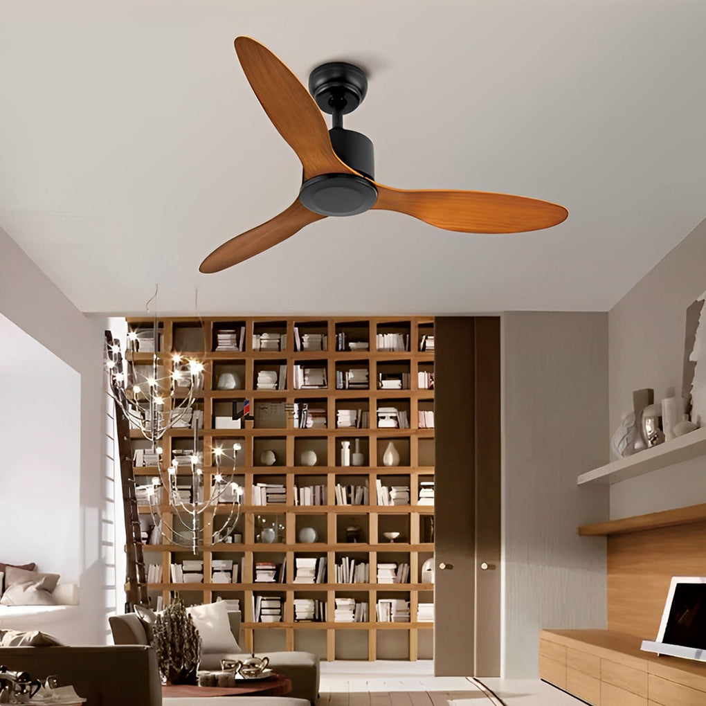 3-Blade Modern Ceiling Fan with Dimmable LED Light and Remote Control