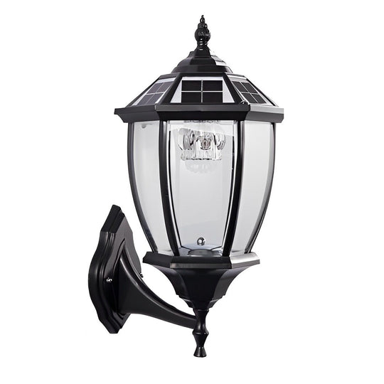 LED Waterproof Black Vintage Outdoor Solar Fence Post Lights with Remote