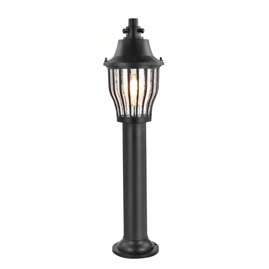 Hardwired Retro Aluminum Pathway Light with Caged Aluminum &amp; PC Lampshade