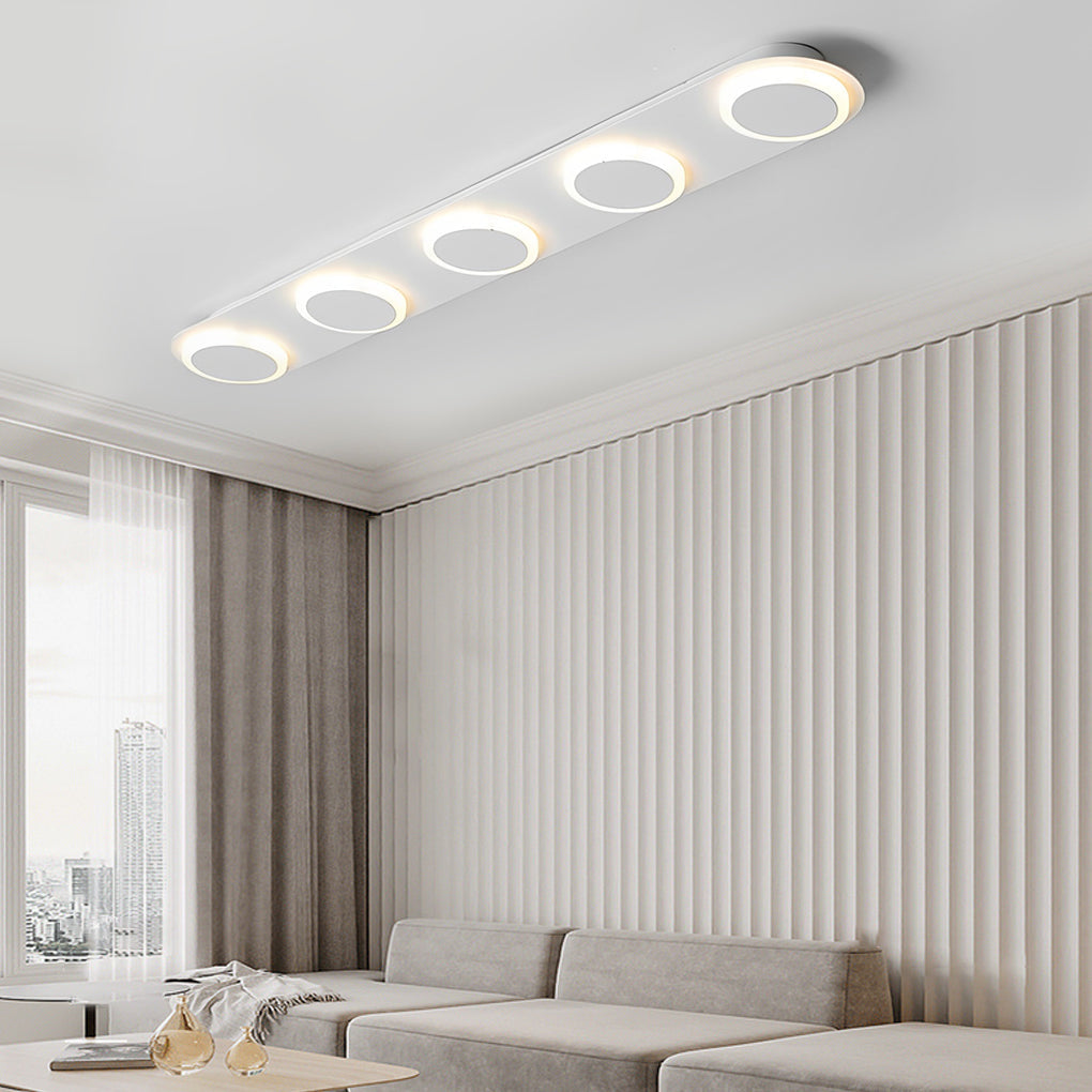 Combination Square Linear LED Flush Mount Ceiling Light