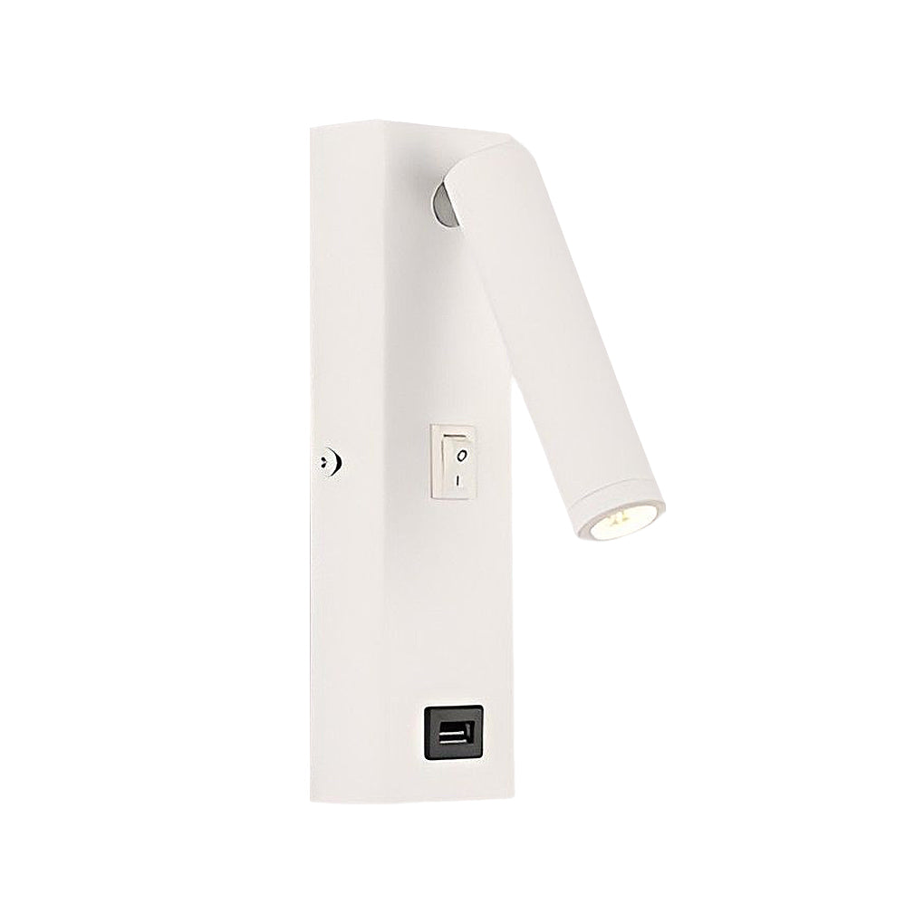 Rectangular Adjustable LED Wall Lamp with Switch &amp; USB Port