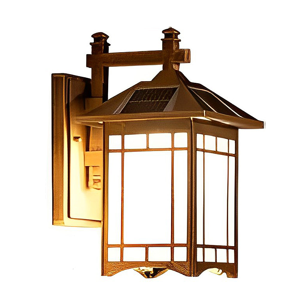 Retro Waterproof LED Vintage Solar Wall Lamp with Remote Control