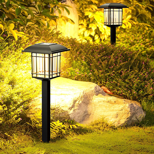 Vintage Modern Solar Square Lawn Lights Waterproof Durable Outdoor Lighting