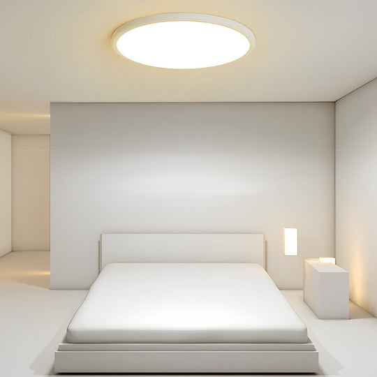 16" Modern LED Geometric Circle Flush Mount Ceiling Light – Black &amp; White Edge
