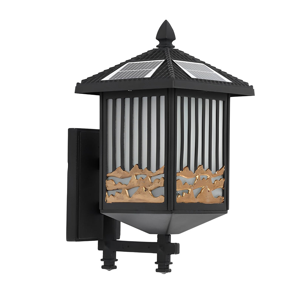 Retro Waterproof LED Black Modern Solar Wall Lights Outdoor Sconce