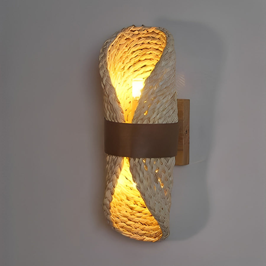 Creative Rattan Wood LED Up and Down Japanese Wall Lamp
