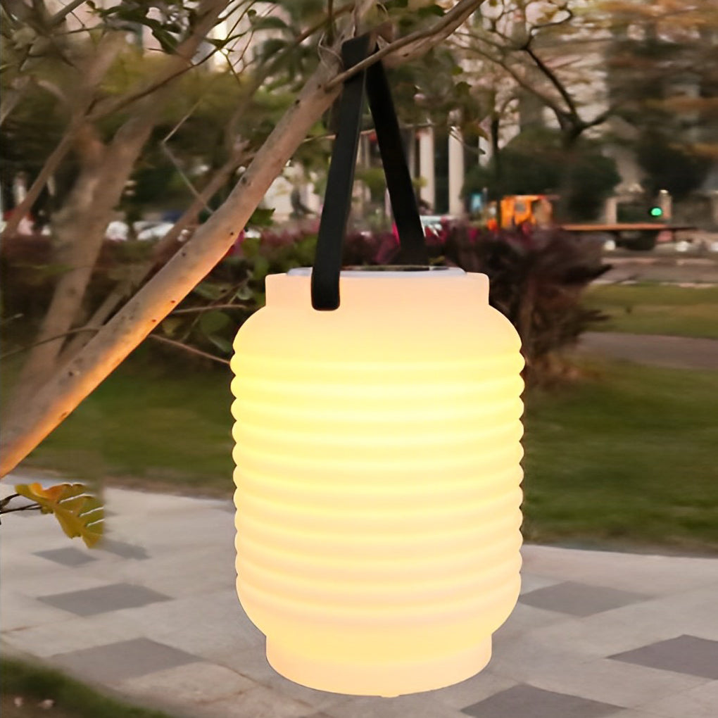 Portable Waterproof Cylinder LED Solar Camping Lantern