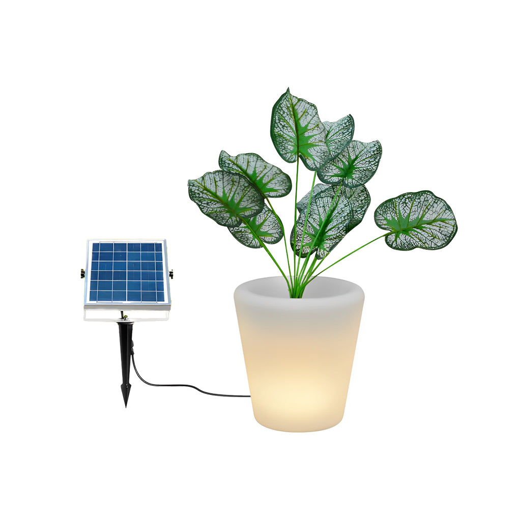 Luminous Flowerpot with RGB Lighting – Solar, Rechargeable &amp; Hardwired Options