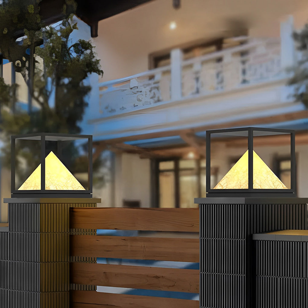Square Mountain LED Solar Pillar Light IP65 Waterproof