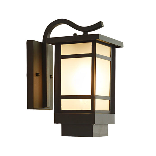 Vintage Waterproof LED Glass Matte Black Retro Wall Lamp – Exterior Lighting