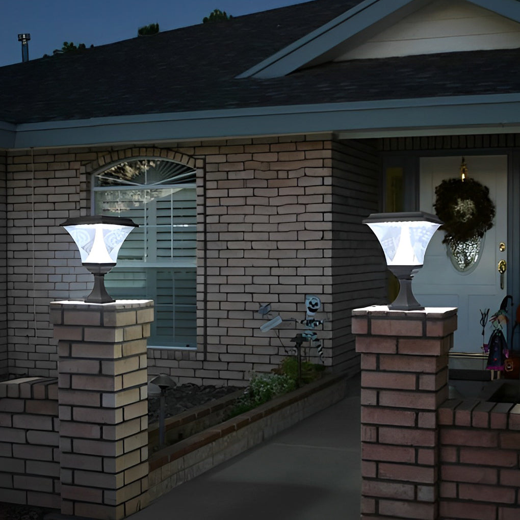 Creative Square Retro LED Solar Fence Post Light Waterproof Outdoor