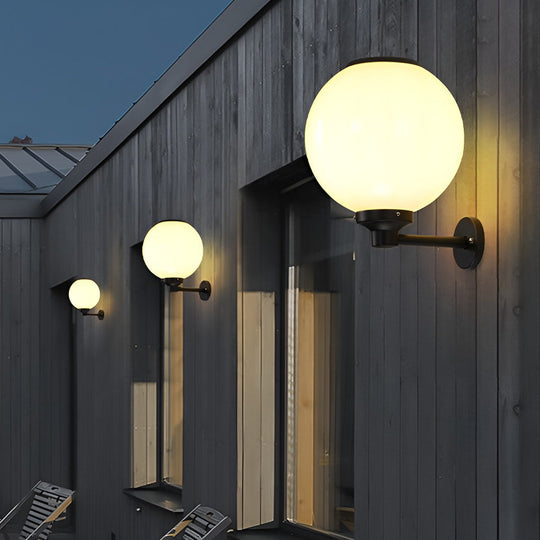 Round Three Step Dimming LED Solar Wall Lights – Waterproof Outdoor Lamp