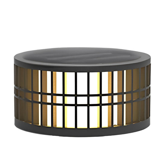 Round Creative Waterproof LED Black Modern Solar Fence Post Lights