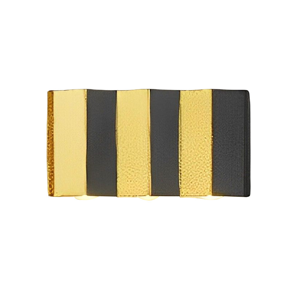 Black &amp; Gold Aluminum LED Outdoor Up Down Wall Light