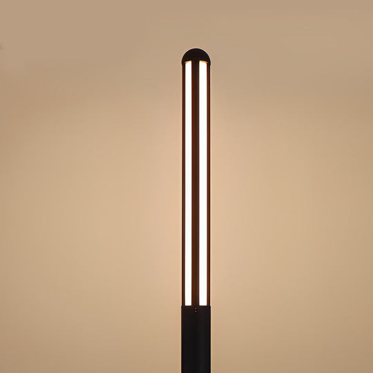 Minimalist Waterproof LED Black Modern Residential Outdoor Bollard Lights Yard Lighting