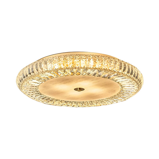 Round Crystal Three Step Dimming Glass Luxury Modern Ceiling Light Fixture