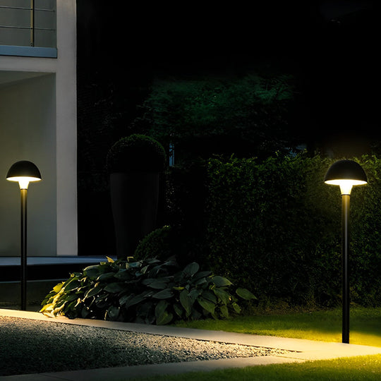 Modern Creative Mushroom-Shaped Black LED Lawn Lamp