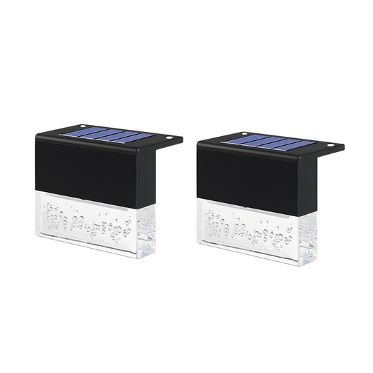 2PCS Solar Sunset Fence Lights RGB LED Outdoor Acrylic Bubbles Step Deck Light