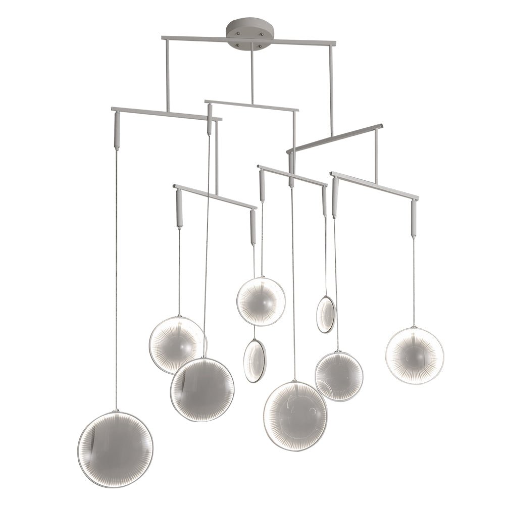 White Focus LED Chandelier – 3/6/9 Lights