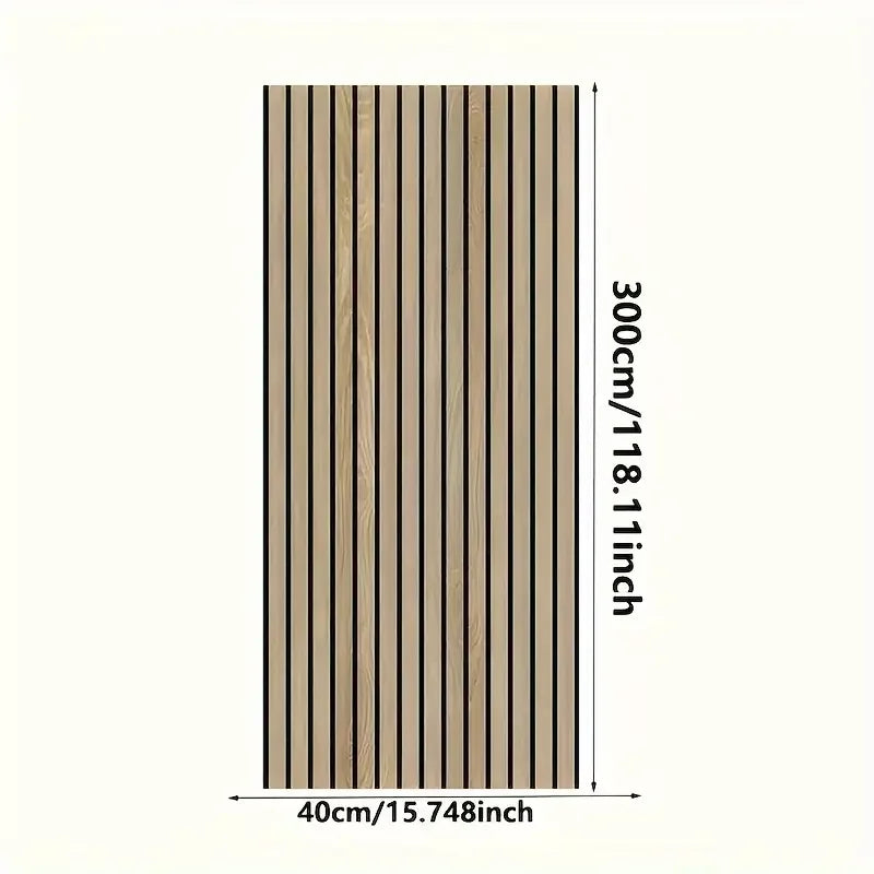 3D Striped Self Adhesive PVC Wall Panel Neutral Tones