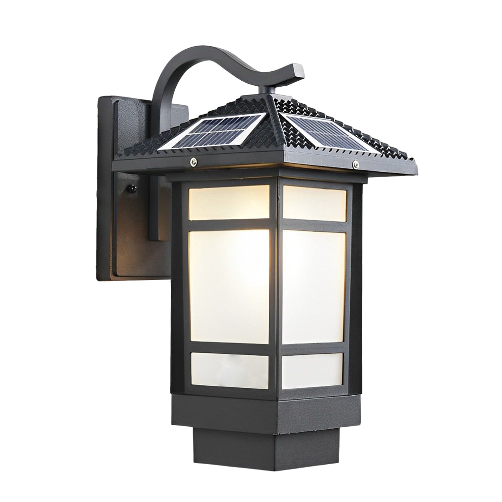 Vintage Waterproof LED Glass Matte Black Retro Wall Lamp – Exterior Lighting