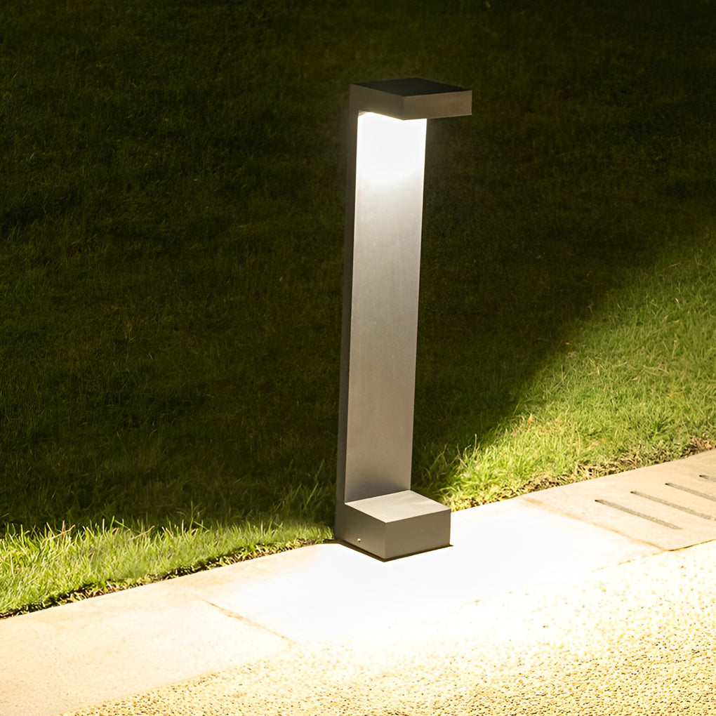 Aluminum LED I-Shaped Pathway Light – Modern Black Waterproof