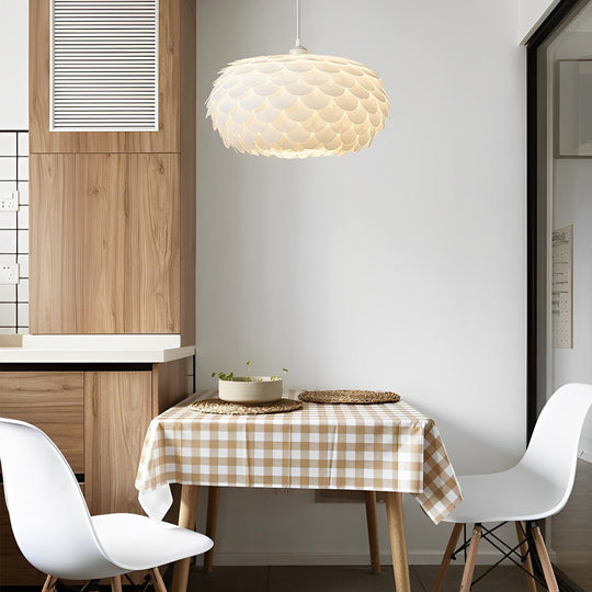 Round Fish Scales Three Step Dimming LED Modern Pendant Light