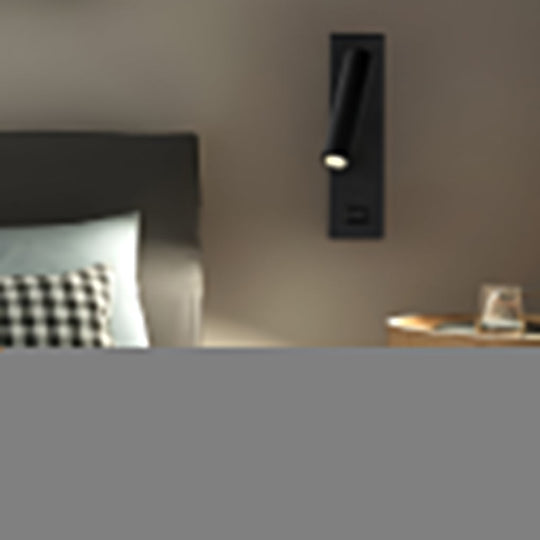 Rectangular Adjustable LED Wall Lamp with Switch &amp; USB Port