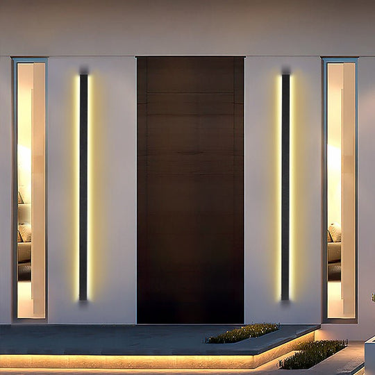 Waterproof Outdoor Long LED Linear Lights Black Modern Wall Lighting