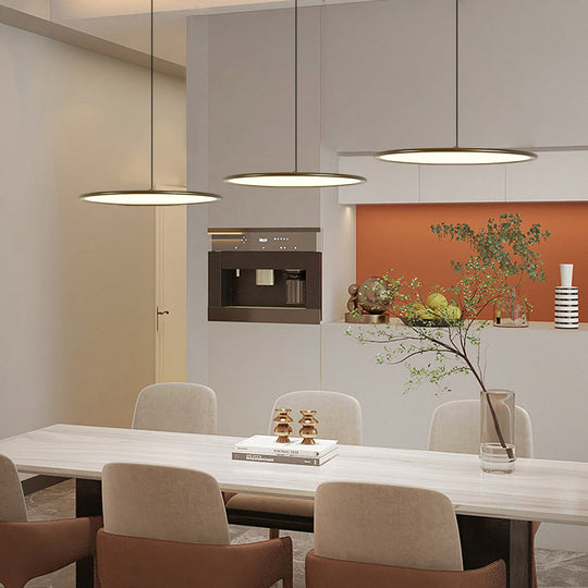 Minimalist Modern Circle Linear Industrial LED Pendant Light