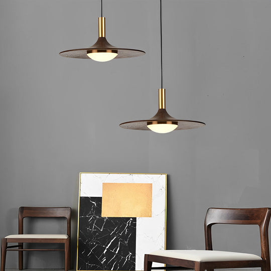 Creative Flying Saucer Shape Wood LED Nordic Chandelier Pendant Lights