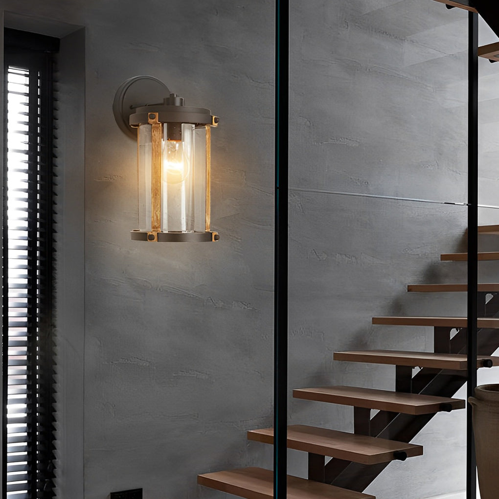 Vintage Waterproof Glass Industrial Outdoor Wall Sconce Light