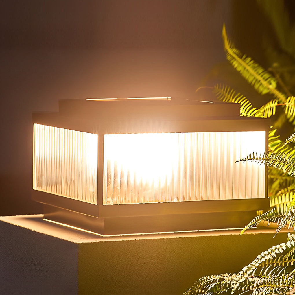 Square Solar Powered Waterproof Fence Post Lights with Remote