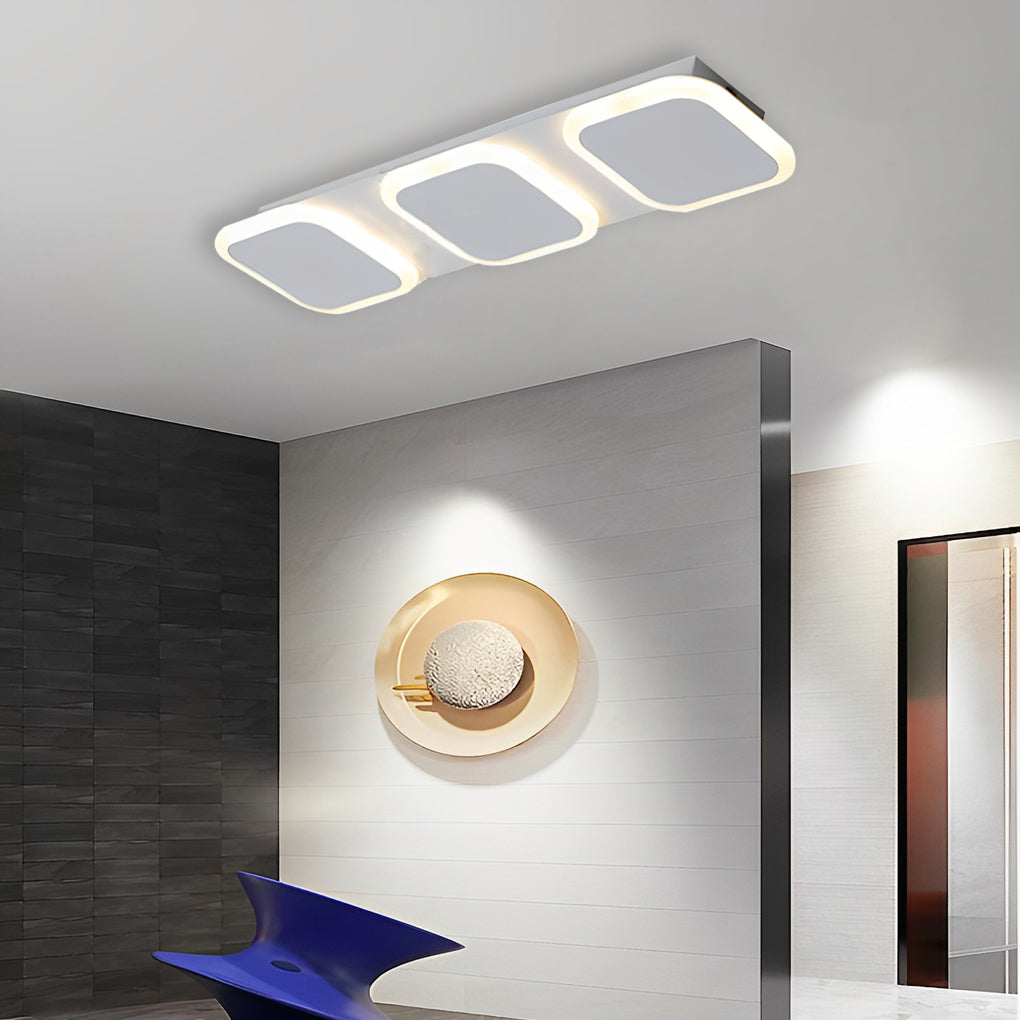 Combination Square Linear LED Flush Mount Ceiling Light