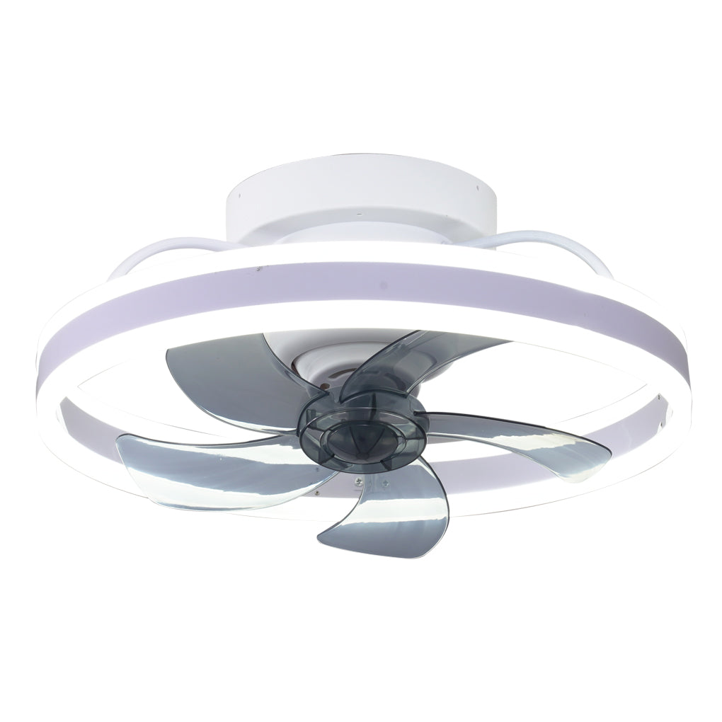 Round Stepless Dimming 360° Rotating LED Ceiling Fan Light