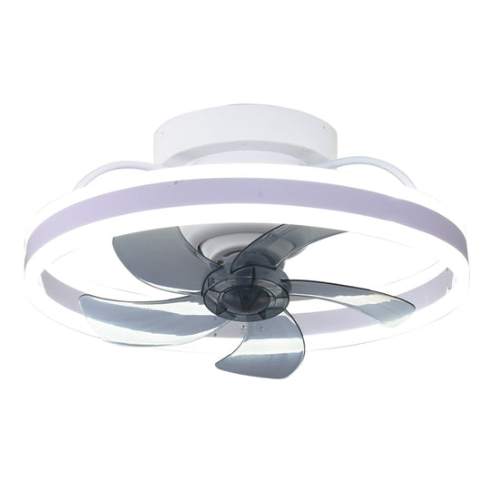 Round Stepless Dimming 360° Rotating LED Ceiling Fan Light