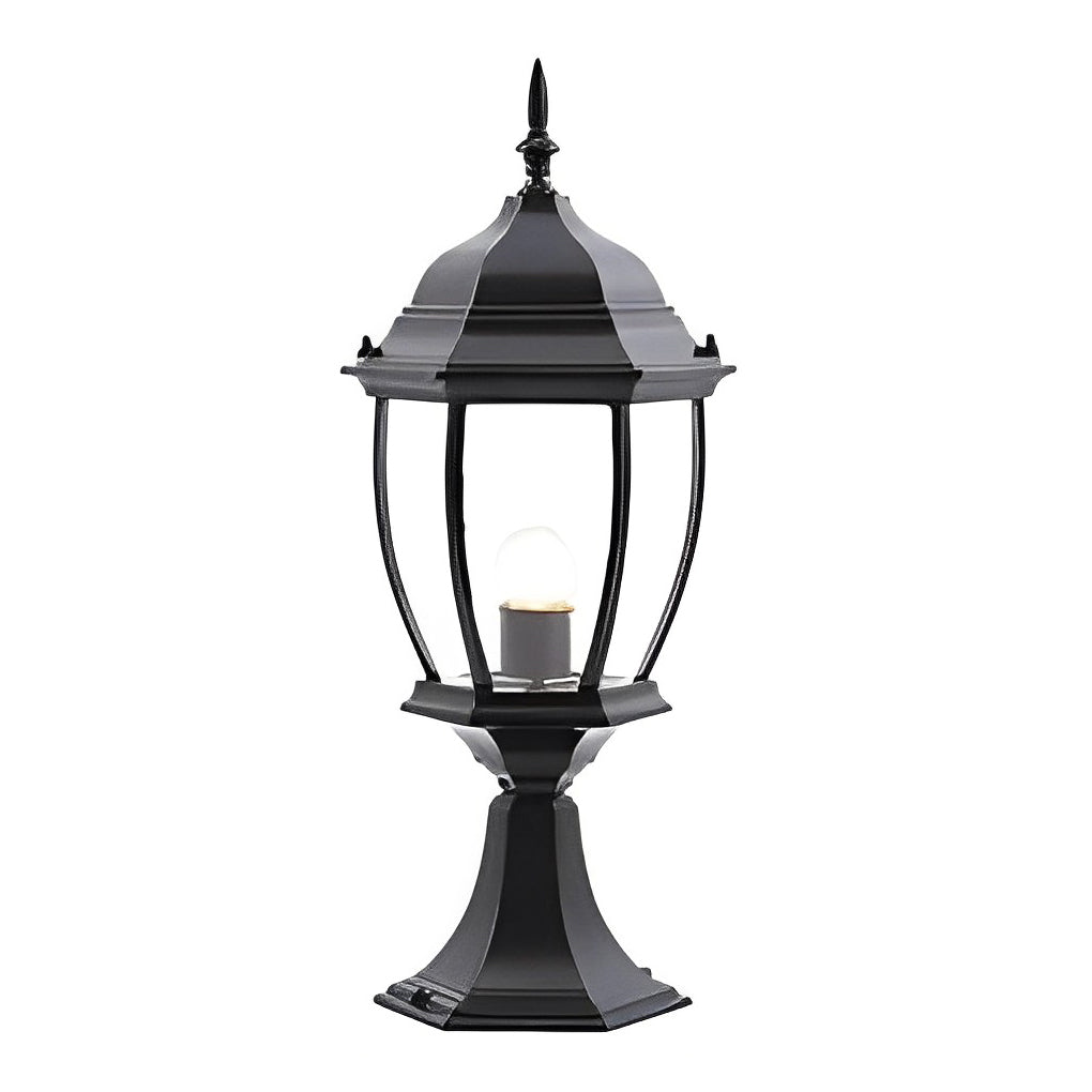 LED Waterproof Black Vintage Outdoor Solar Fence Post Lights with Remote
