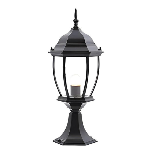 LED Waterproof Black Vintage Outdoor Solar Fence Post Lights with Remote