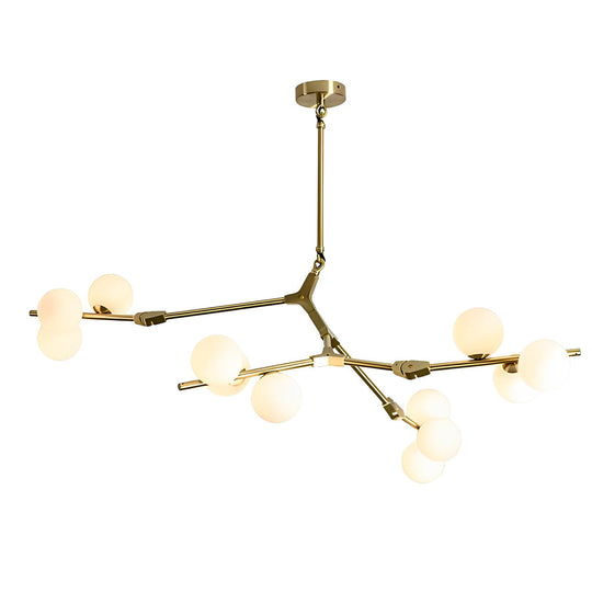 Nordic Style Modern Minimalist Cluster Metal Glass Chandelier – Black &amp; Gold