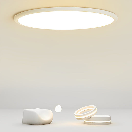 16" Modern LED Geometric Circle Flush Mount Ceiling Light – Black &amp; White Edge