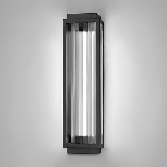 Rectangular Strip Waterproof LED Black Modern Outdoor Wall Lights