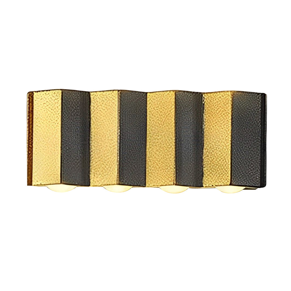 Black &amp; Gold Aluminum LED Outdoor Up Down Wall Light