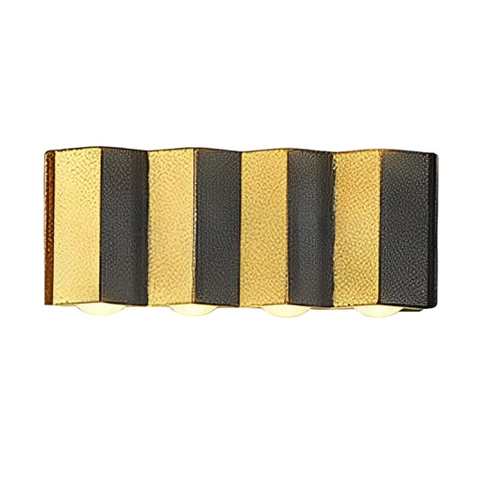 Black &amp; Gold Aluminum LED Outdoor Up Down Wall Light