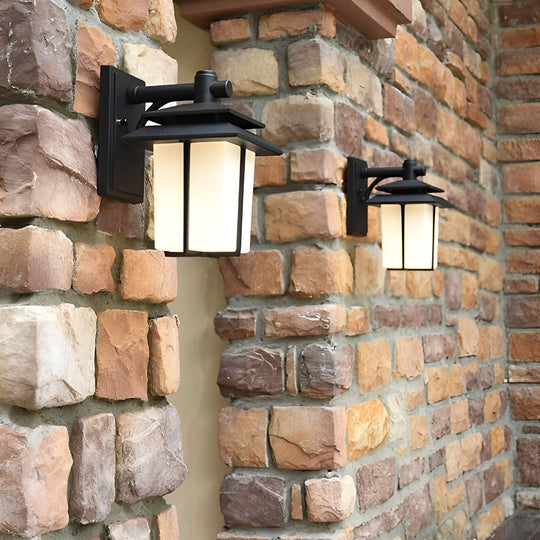 Vintage Glass Aluminum Outdoor Wall Sconce Waterproof European Style