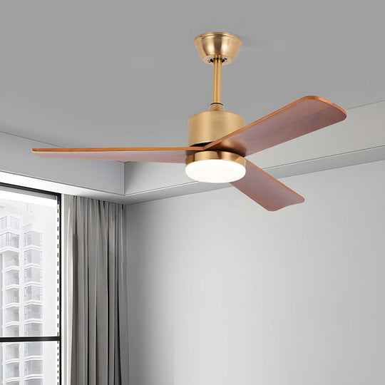 42"/52" Walnut Wood LED Ceiling Fan with Remote – 6 Speeds &amp; 3 Color Modes